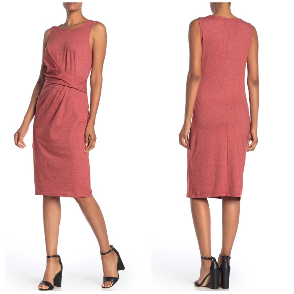 &.Layered Sleeveless Draped Knit Dress